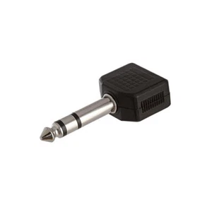 6.35mm Stereo Male Plug to 2x3.5mm Mono Jack Adapter Audio Y-Splitter Converter - Picture 1 of 3