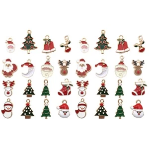 60 Pcs Weihnachten Für Ohrring Emaille Charms Schmuck Machen Charms - Bild 1 von 12