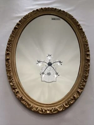 LARGE Mirror Ornate VINTAGE 26” . Homco Syroco Burwood Style.  Gold Tone  MCM - Image 1 of 4