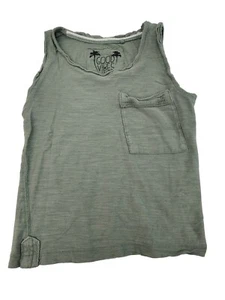 ZARA KIDS GOOD VIBES ONLY SIZE 5 UNISEX KIDS SAGE GREEN TANK TOP LIGHTWEIGHT - Picture 1 of 3