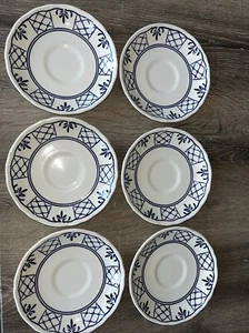 Johnson Brothers Provincial Saucers x6 – Blue Floral Ironstone – England Vintage - Picture 1 of 4