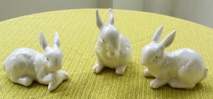 3 x Osterhase Oster-Hasen Oster-Dekoration Hase 12-14 cm Porzellan Weiß NEU - Bild 1 von 3