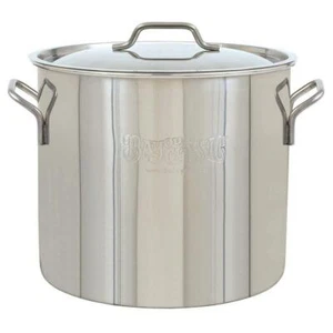 BAYOU CLASSIC Stock Pot 20 qt. w/ Domed Lid, Handle, Heavy-Duty Stainless Steel - Picture 1 of 4