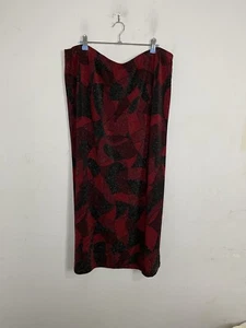 Fashion Bug Womens Skirt 2X Plus Red Glitter Midi Holiday Event Party Pull On - Picture 1 of 8