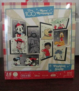 Disney 100 Retro Reimagined 15 Days of Fashion Socks Advent Calendar Boy M/L - Picture 1 of 2