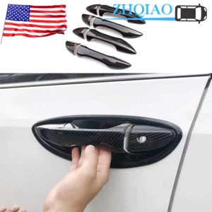 Glossy Carbon Fiber Side Door Handle Covers Trims for 2014-2019 Toyota Corolla - Picture 1 of 5