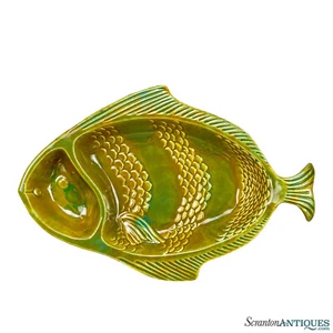 Mid-Century California Pottery 18" Fish Chip & Dip Serving Platter - Picture 1 of 8