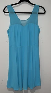 EXPRESS Women’s Light Blue Fit & Flare Dress 12 Side Zip - Picture 1 of 5