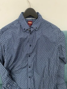 Herren Merc London Tooting dunkelblau Langarm Button Down Kragen Gr. M #10595 - Bild 1 von 2