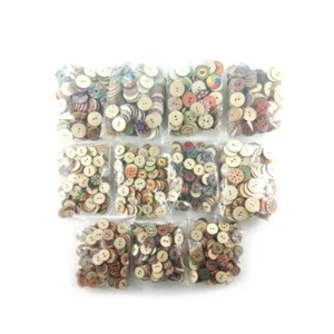 100x Random Pack Wooden Buttons for Handmade Clothes 15-20mm Retro Scrapbooking - Picture 1 of 6