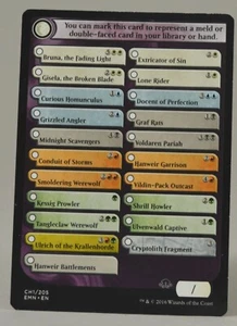 2016 Magic the Gathering Eldritch Moon CH1 Checklist Double-Faced & Meld Cards - Picture 1 of 2
