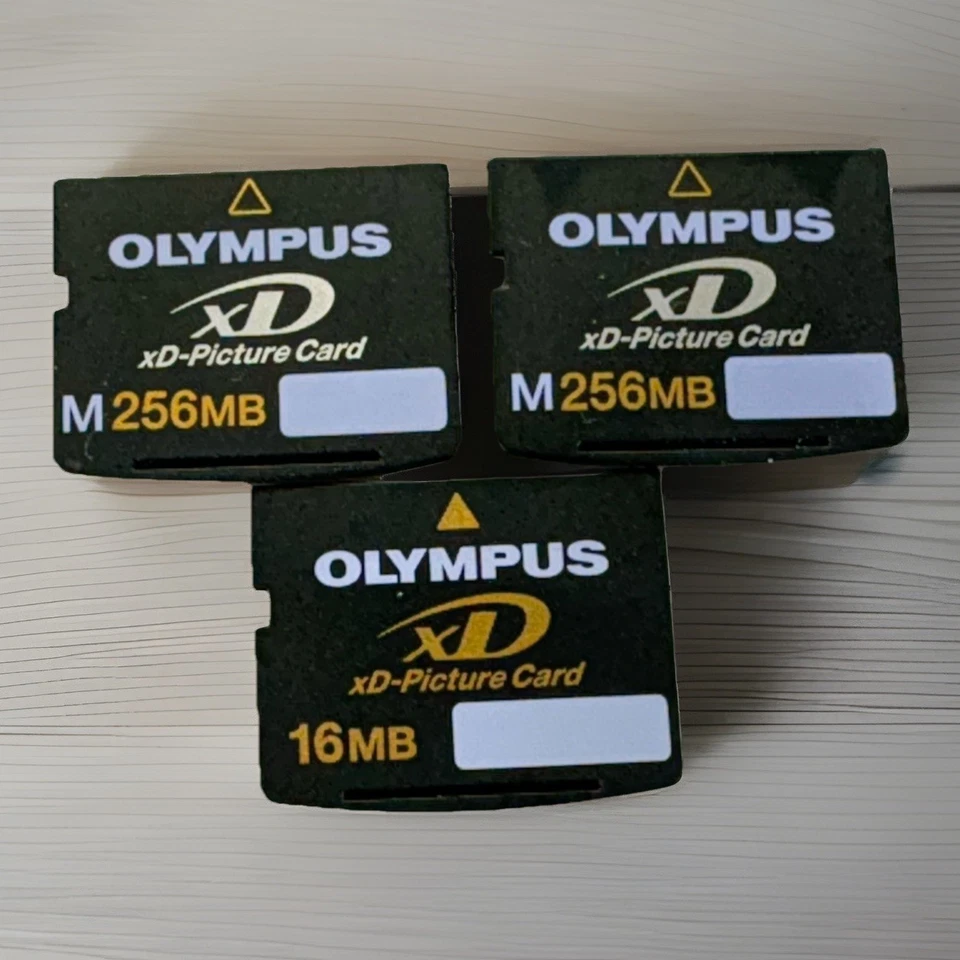 Lot Of 3 Olympus xD Picture Card 2X M 256MB & 1X 16MB Memory Card, Fits Fujifilm - Image 1 of 2