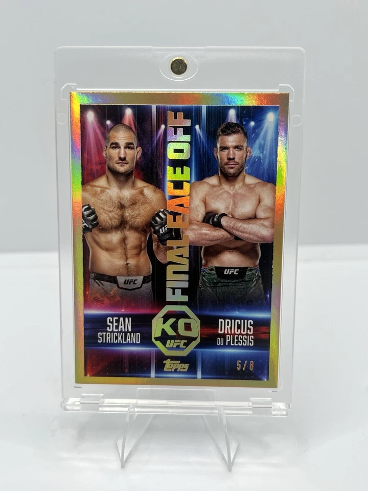 2025 Topps Knockout Final Face off Dricus Du Plessis And Sean Strickland Gold /8 - Image 1 of 2