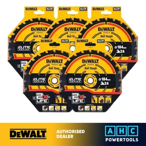 DeWalt DT10302-QZ ELITE Circular Saw Blade  184mm x 16mm 24T (Pack of 5) - Picture 1 of 4