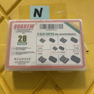 HUAREW Clip-on Ferrytowy rdzeń pierścieniowy RFI EMI Tłumik nosa Klips kablowy 5-28 sztuk - Zdjęcie 1 z 3