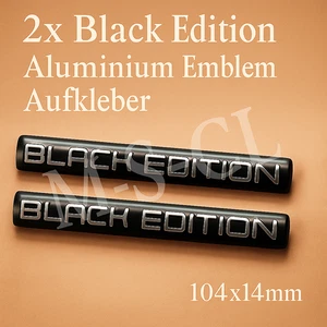 2 X 3D Black Edition Aluminium Metall Auto Aufkleber Sticker Logo Schriftzug KFZ - Bild 1 von 6
