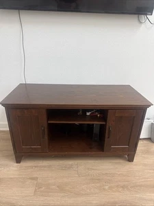 Pottery Barn Media Console-dark brown-Solid wood-23 tall 23.25” deep 41” Wide - Picture 1 of 3