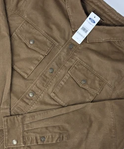 NUEVO Ford Bronco Cera Lona L/S Camisa de Trabajo Chaqueta de Camionero Para Hombre Mediana Marrón Nueva con Etiquetas - Imagen 1 de 12