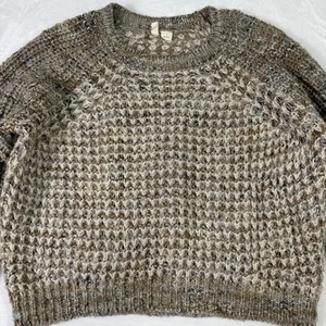 Moth Anthropologie Sweater Womens Medium Crochet Knit Boho Puff Sleeve Hillwalk - Picture 1 of 8
