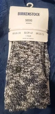 Birkenstock Algodón Slub Mujer Calcetines Azul Blanco Mujer L 8-10 EU 39-41 NUEVO CON ETIQUETAS Foto 1 de 3