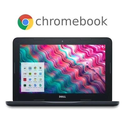Dell Chromebook 11 3180 Celeron 1.60GHz/4GB/16GB eMMC (Black) P26T002 w/Warranty - Image 1 of 4
