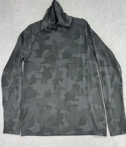 Lululemon Men’s Metal Vent Tech Hoodie Size L Long Sleeve Black Gray Camo - Picture 1 of 14