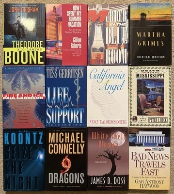 LOT OF 12 MIXED AUTHOR HCDJ THRILLER NOVELS - CONNELLY, KOONTZ, GRISHAM - Image 1 of 4