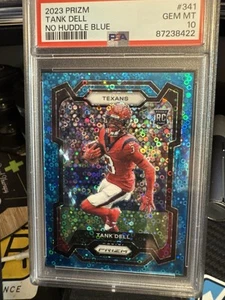 2023 Panini Prizm Tank Dell Rookie Blue No Huddle Prizm 73/95 341 SSP PSA 10🔥 - Picture 1 of 2