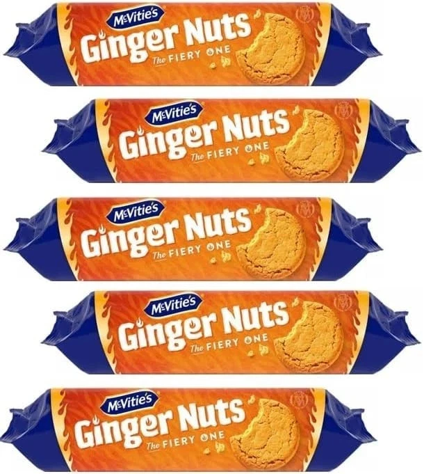 McVitie's Ginger Nuts Biscuits, 250g x 5 Pack, Great for Snacking - Image 1 of 1