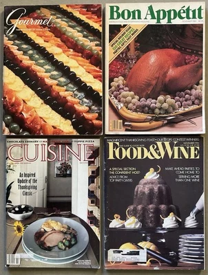1980s VTG Magazines LOT of 4 Nov Issues: Bon Appetit/Cuisine/Food & Wine/Gourmet - Image 1 of 4