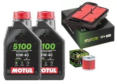 MOTUL HIFLO SUZUKI BURGMAN 400 2007 2017 TAGLIANDO MOTUL 5100 10W40 FILTRO ARIA OLIO HIFLO