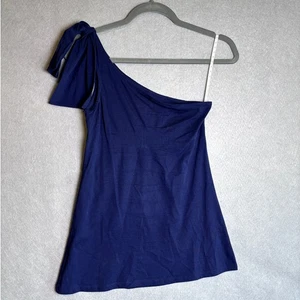 Lilly Pulitzer dunkelblau adrette Sommer Rüschen Fliege Baumwolle Hemd Größe XS neu ohne Etikett - Bild 1 von 8