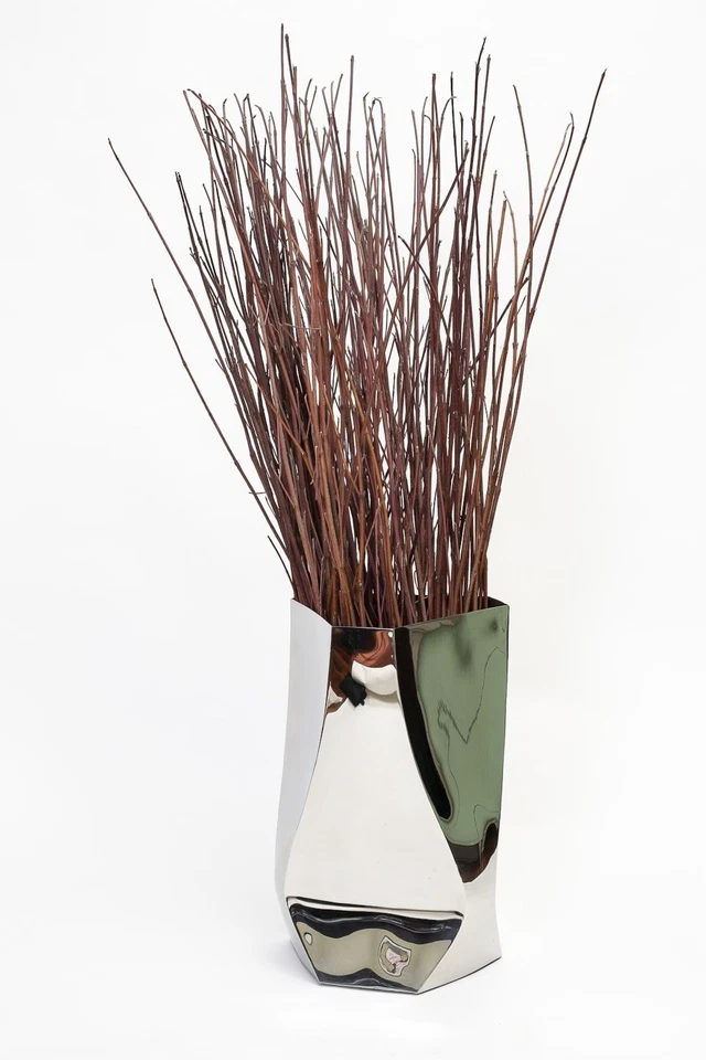 Jarrón/cesta de basura Michael Aram vintage de metal hecho a mano - pieza de diseñador rara Foto 1 de 4