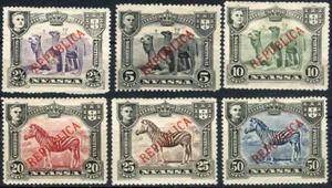Jirafa y cebras Nyassa 1911 sobreimpresas MH (SC# 51-56) - Imagen 1 de 1