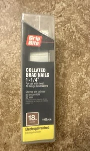 Grip-Rite 1-1/4 in. Uñas de acabado electrogalvanizado de tira recta L X 18 Ga. - Imagen 1 de 3