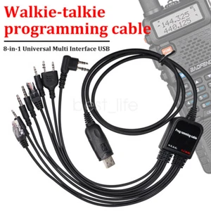 8 in 1 USB Programming Cable+Software CD For Motorola Baofeng Kenwood HYT Radio - Picture 1 of 15
