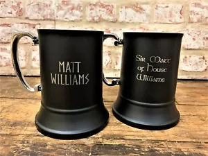 Personalised Engraved Stainless Steel Tankard | Medieval, Viking, Celtic D&D - Picture 1 of 5