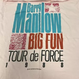 Vintage BARRY MANILOW TOUR DE FORCE 1988 BIG FUN PINK T-Shirt XL Einzelnaht - Bild 1 von 18