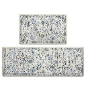 Kitchen Anti Fatigue Mat Set of 2 Non Skid Waterproof Kitchen Floor Mat Vinta... - Picture 1 of 8