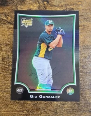 2009 Bowman Draft Chrome Refractor Gio Gonzalez #BDP52 Rookie RC SP - Image 1 of 2