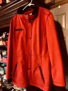 Jessica Simpson Red W Black Faux Fur Vestiaire Jacket/Coat Size 2X PRISTINE CNDT - Picture 1 of 7