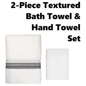 Mainstays Cotton Textured 2-Piece Highly Absorbent Bath/ Hand towel Set - Picture 1 of 6