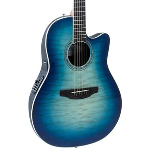 Ovation Celebrity CS28P Traditional Plus A/E, Quilted Maple Top, Caribbean Blue - Picture 1 of 3