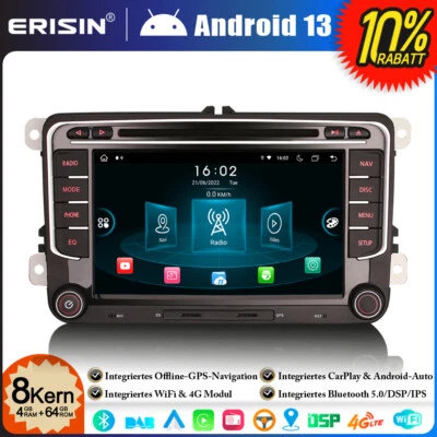 DVD Android 13 GPS Autoradio für VW Seat Passat B6 Golf V VI 5 6 Polo CC Tiguan - Bild 1 von 4