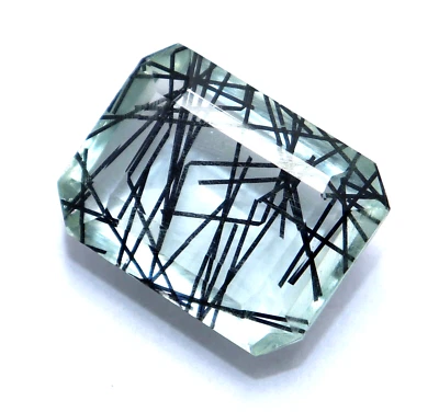 36.80 CT Natürlich Schwarz Strahlende Quarz Smaragd Dublette Zertifiziert Lose - Bild 1 von 4