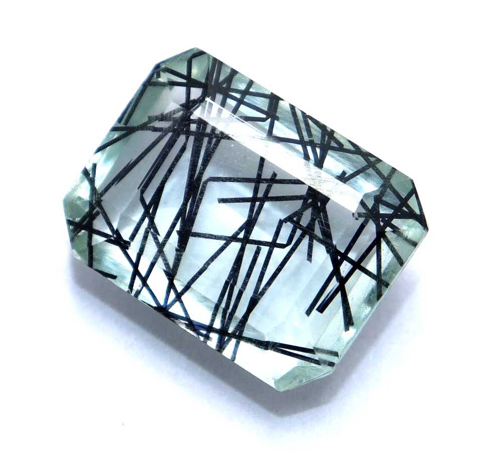 36.80 CT Natürlich Schwarz Strahlende Quarz Smaragd Dublette Zertifiziert Lose - Bild 1 von 4