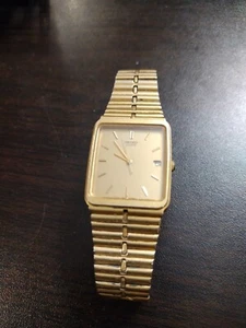 **  SEIKO Mens Watch Gold Tone 5P32-5A79 Date **Bad Latch** Read All - Picture 1 of 16