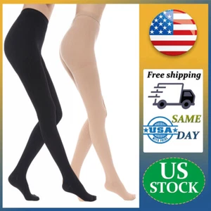 Graduated Support Strumpfhose 25-35mmHg schwarz/beige geschlossene Zehe für Reise Krankenschwestern - Bild 1 von 12