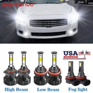 Para Para Nissan Máxima 2009 2010-2014 Faros LED Hi/Lo + Kit de luces antiniebla - Imagen 1 de 12