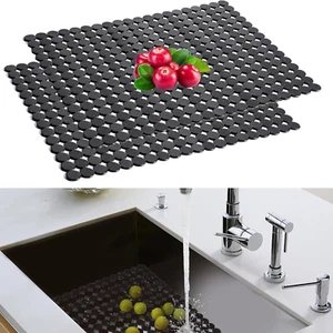 2 Stück Spülbeckeneinlage 40 x 30 Spülbeckenmatte Gummi Küche Matte Zuschneidbar - Bild 1 von 11